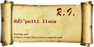 Rápolti Ilona névjegykártya